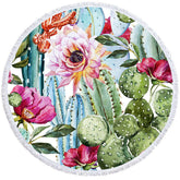 Lofaris Tropical Holiday Summer Floral Round Beach Towel